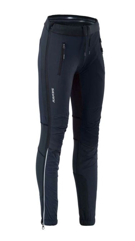 Damskie spodnie na narty biegowe Silvini Soracte Pro - całkowicie rozsuwane nogawki WP1744 czarne
